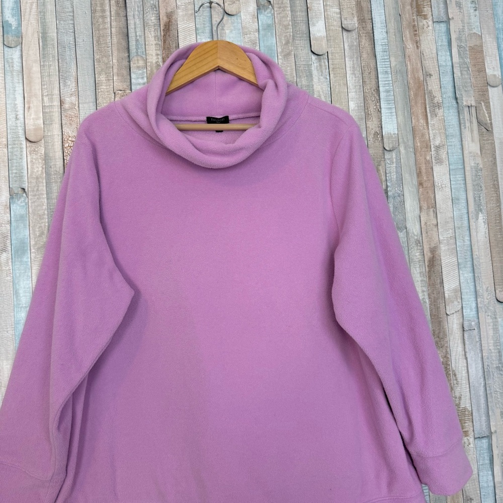 Talbots 2X Microfleece Funnel Neck Pullover Sweatshirt Top Fleece Plus Size